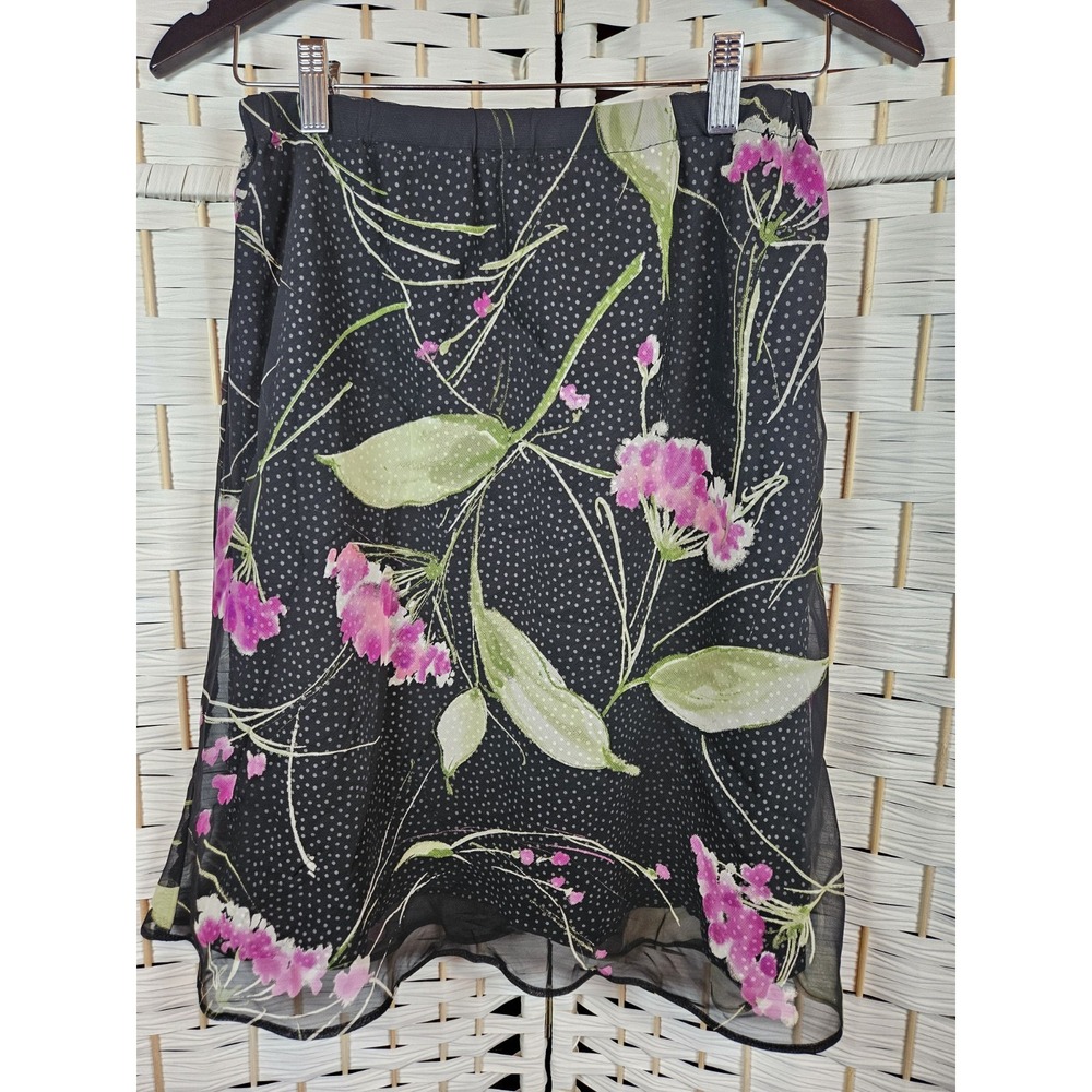 Unbranded Juniors Sheer Lined Elastic Waist Skirt Sz 11/12 Ditsy Bloomcore